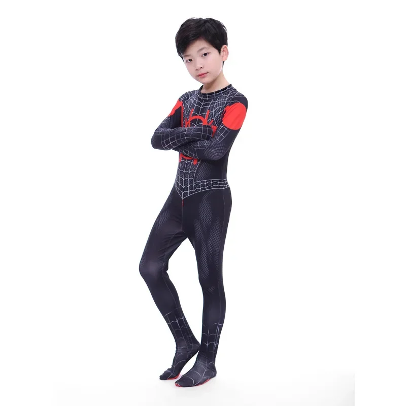 子供スパイダーマンコスプレ衣装ジャンプスーツハロウィンスーパー衣装ヒーロー全身タイツスーツステージパフォーマンスロールプレイ服男の子