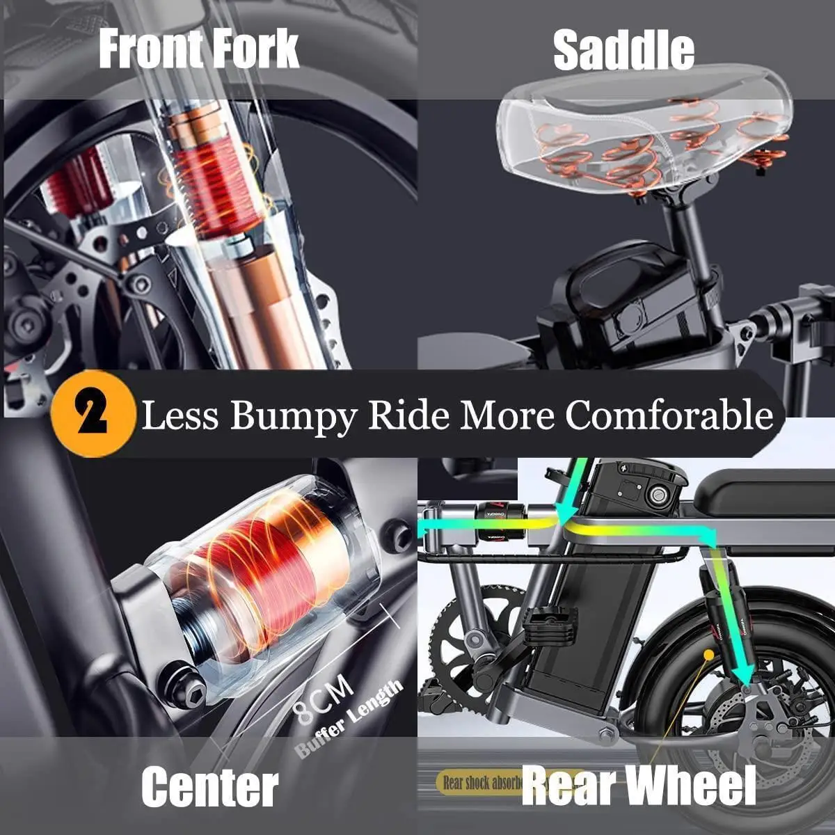 EU US Stock 2023 New 80km Ebike 14-inch Mini Folding Electric Bicycle 48V10A Lithium Battery Adult Urban Mobility Electric Bike