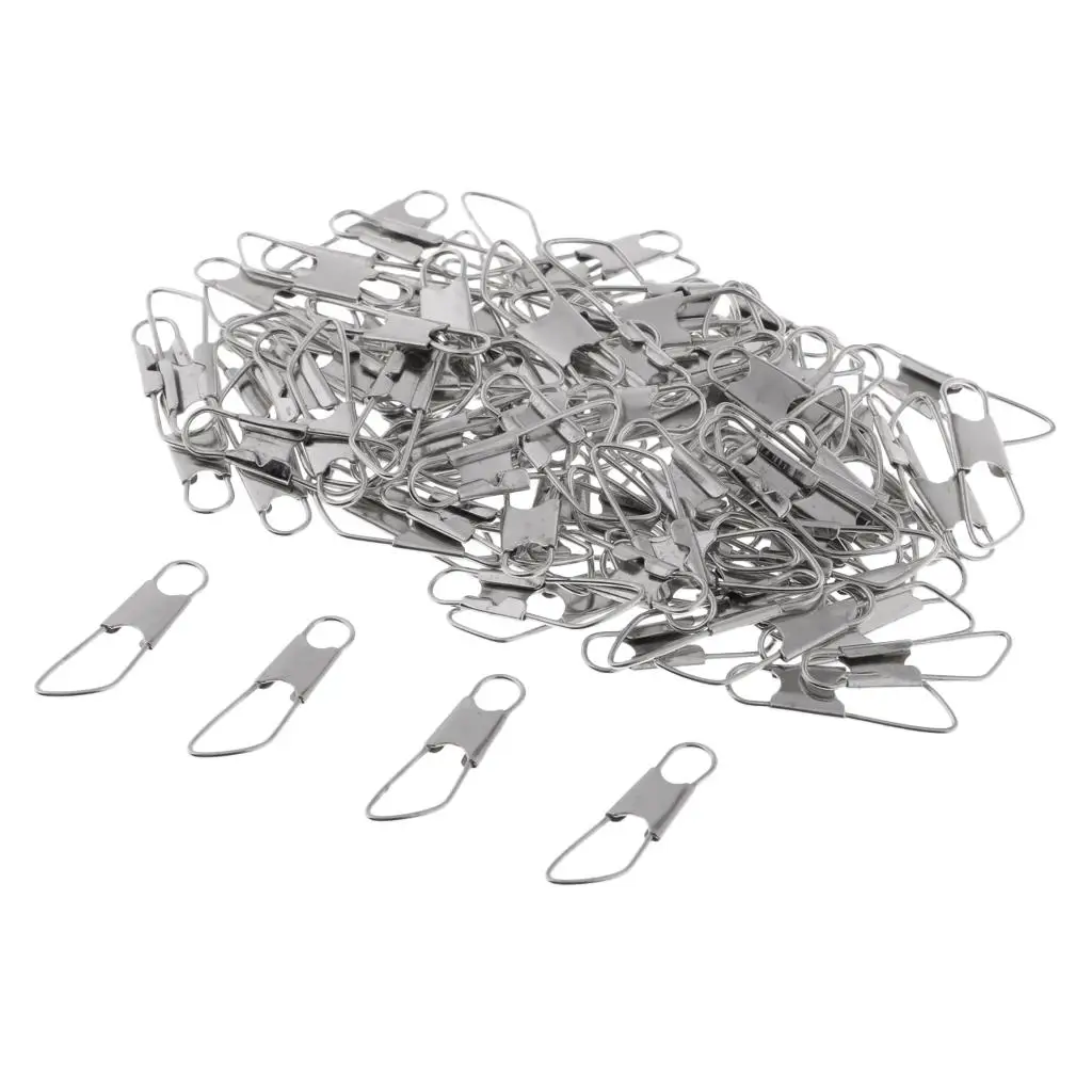 2x 100Pcs Fishing Interlock Snap Fishing Swivels Snap 1.7x0.5cm