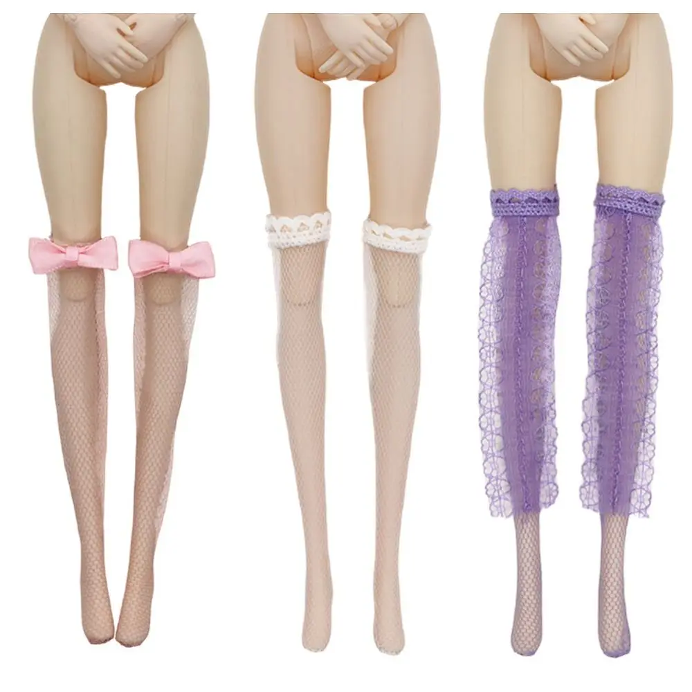 30cm Doll Socks Fashion Handmade Lace Stockings Long Legging Casual Wear Accessories Dress Clothes for 1/6 Doll DIY Toys