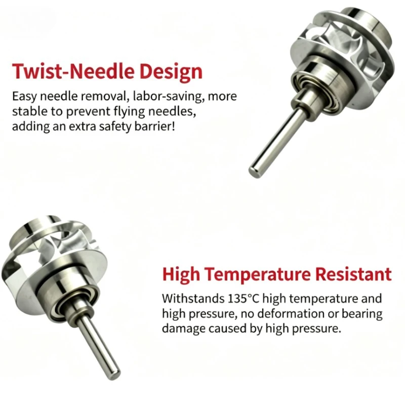 For COXO CX207-G Dental High Speed Turbine Cartridge Rotor - Standard/Torque/45° High Speed Turbine Rotor with Ceramic Bearings