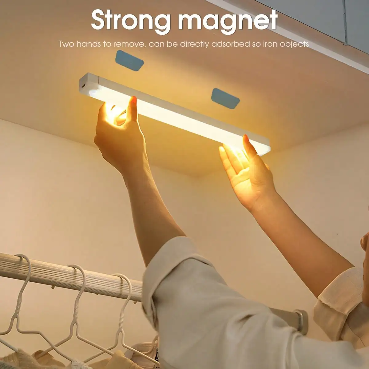 

LED Lights Human Body Induction Lamp, Home Decor Ultra-Thin Cat's Eye Hill Light Strip, Rechargeable Self-Adhesive Wardrobe Wine Cabinet Light Strip,10CM/150mAh,20CM/150mAh,30CM/200mAh,50CM/350mAh Sensor Light Closet Light