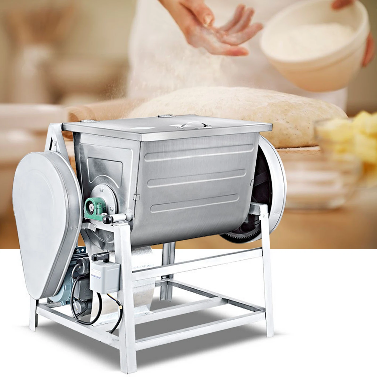 Electric Commercial &Home Two Speed Changes Spiral Dough Mixer Flour Mixing Hine Kitchen Equipment Stainless Steel