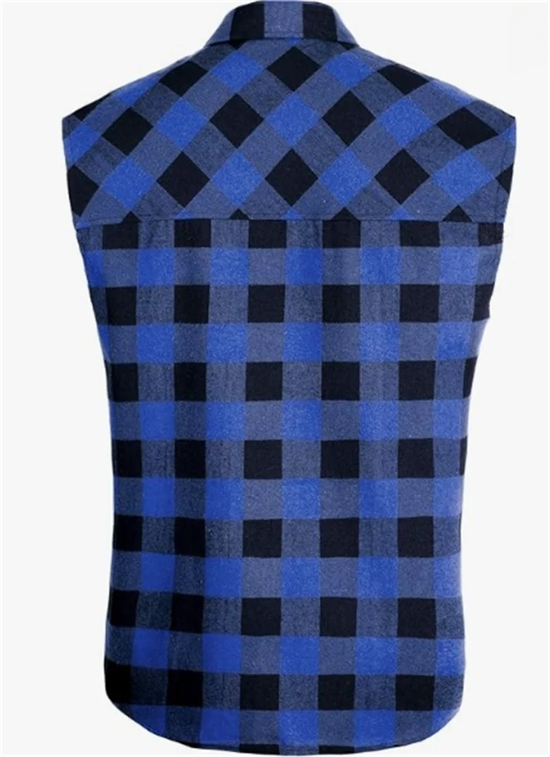 Men\'s Summer Fashion Casual Plaid Print Sleeveless T Shirt Vest Buckle Sanding 2024 Korean Style Mens Tank Tops Beach Vest