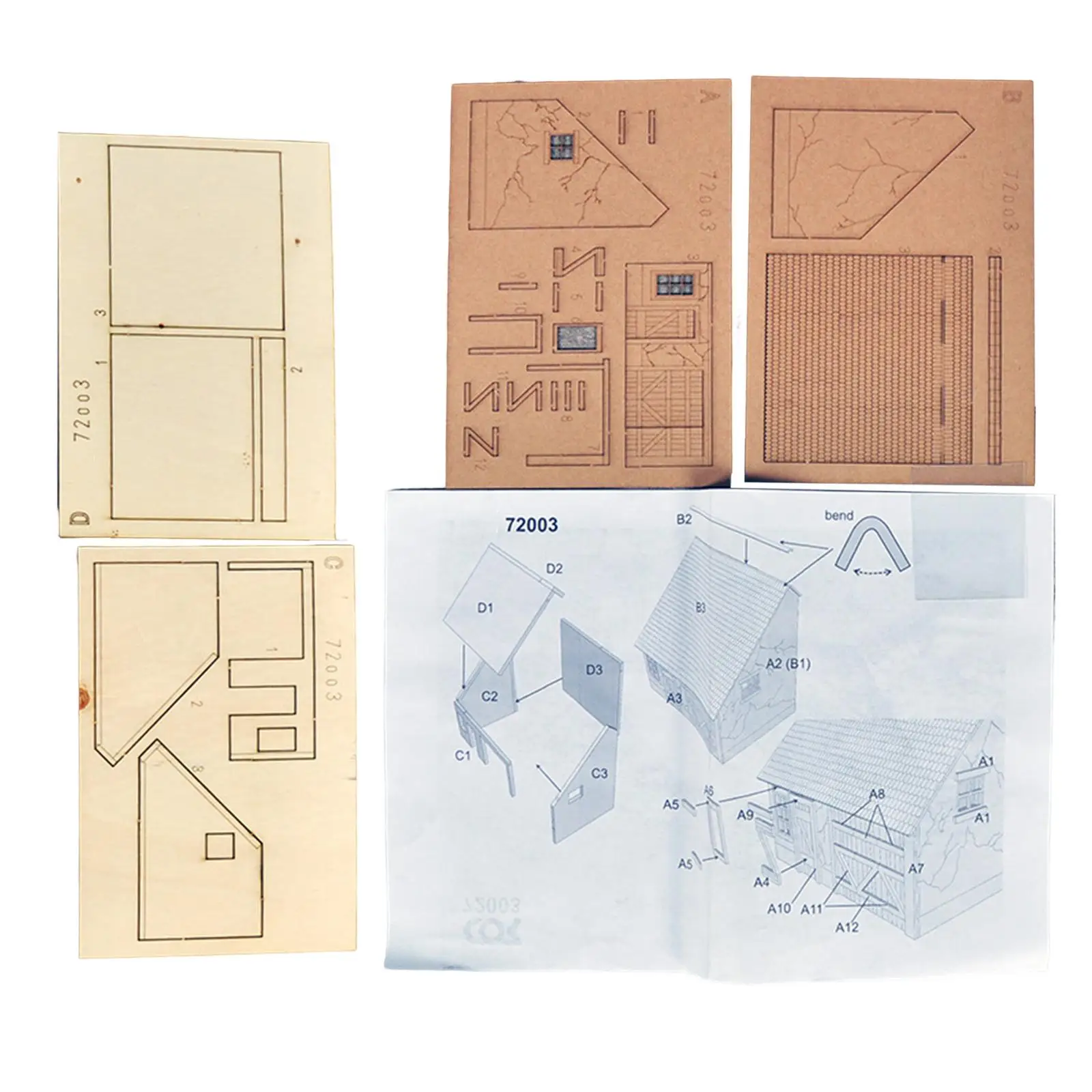 1/72 Layout Construction Building Model Set for Landscape Building Materials