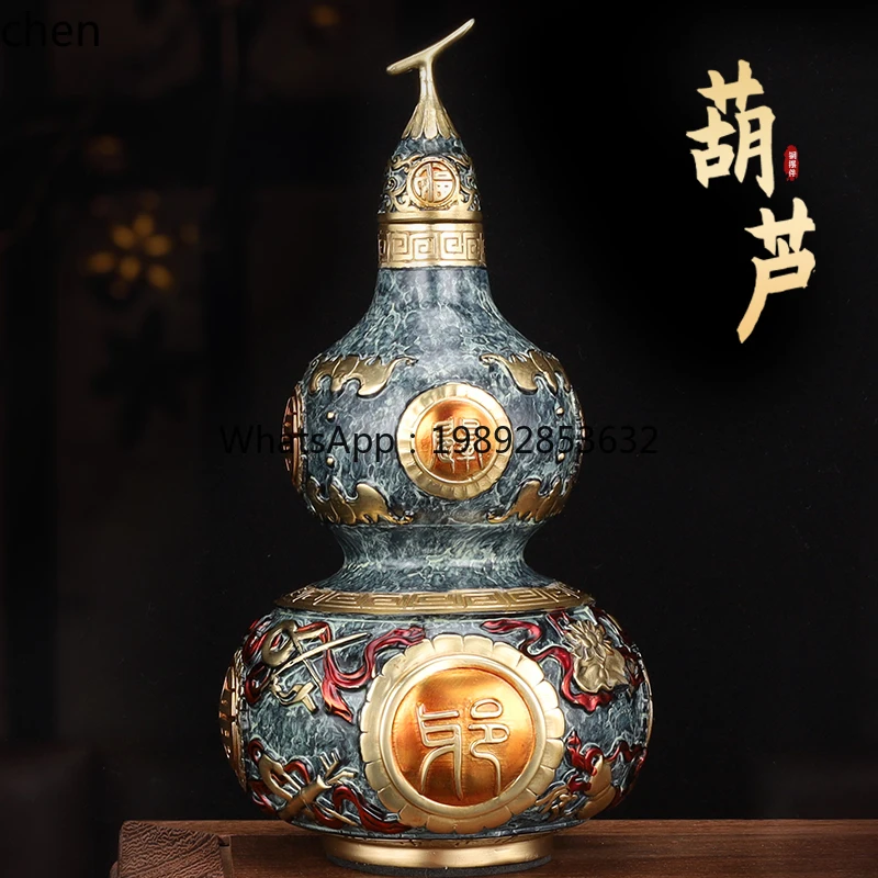 AB  pure copper gourd ornaments attract wealth, high-end opening entrance office decoration gifts, handicrafts