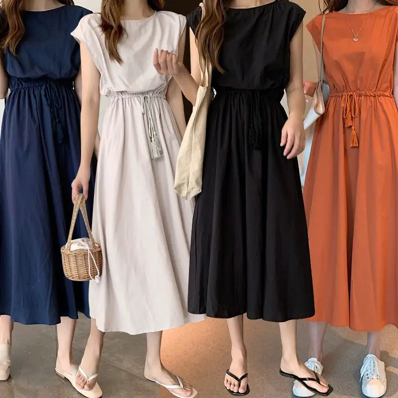 S-2XL Summer Women Dress Maxi Evening Female Vintage Dress Oversize Short Sleeve Beach Dresses Robe Vestido Cotton