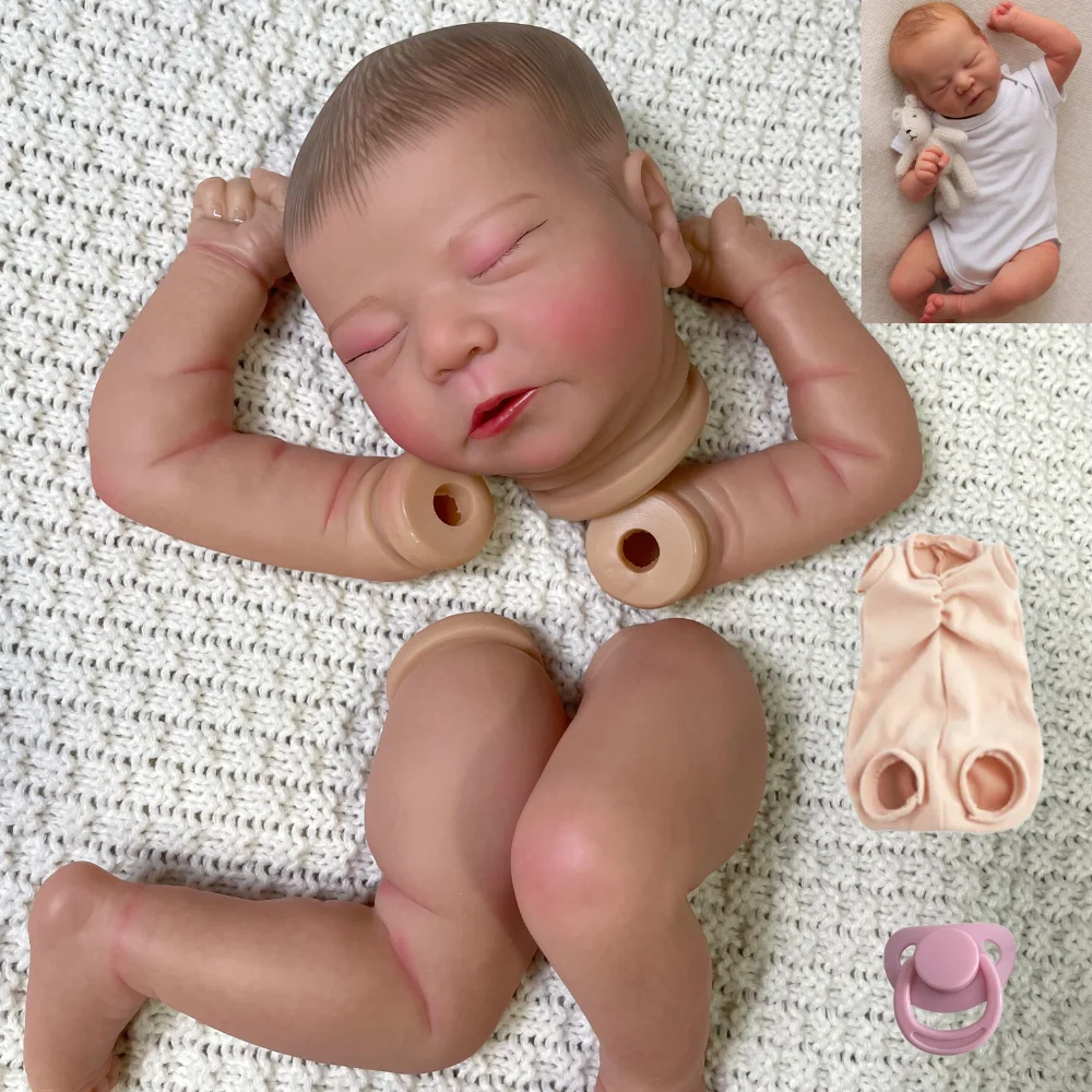 20Inch Already Painted Reborn Doll Kit Chase With Cloth Body 3D Painted Skin Mold High Quality Handmade Doll Parts