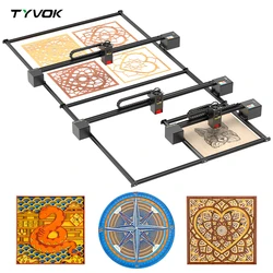 Tyvok Laser Engraver 10W/20W Adjustable Multi Size Laser Cutting Machine for Leather Plastic DIY X1S 40W Large Laser Cutting