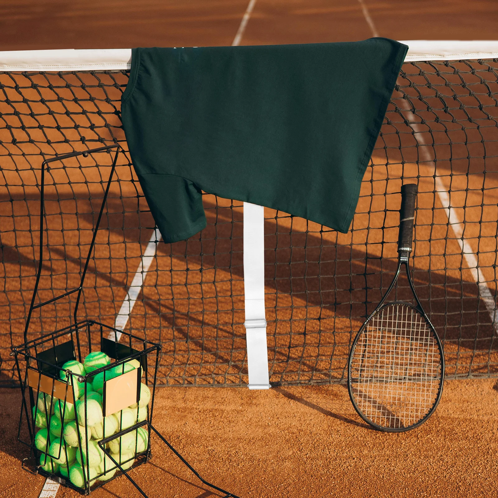 

Adjustable Height Tennis Net Straps Made of Reliable Nylon Strong Support for Center Net Convenient Carry Tennis Accessories