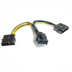 Computer ATX 2-Port 4Pin D IDE Molex To PCI-E PCI Express Graphics Video Display Card GPU 8Pin 6+2Pin Power Supply Cable