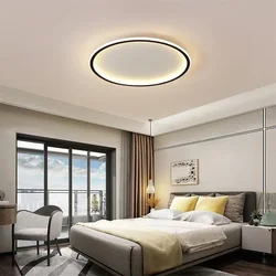 Modern LED Ceiling Light Home Decor 20/30/40/50/60CM Dimmable Round Lamp Bedroom Living Room Black White Fixture Lighting Lustre