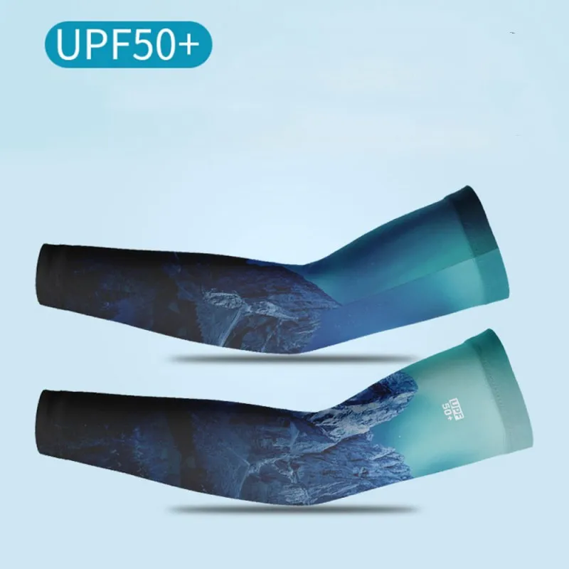 Summer Sun Protection Ice Silk Sports Arm Sleeves Cycling Cover Sun UV Protection Outdoor Running Fitness UPF50+ Arm Sleeves