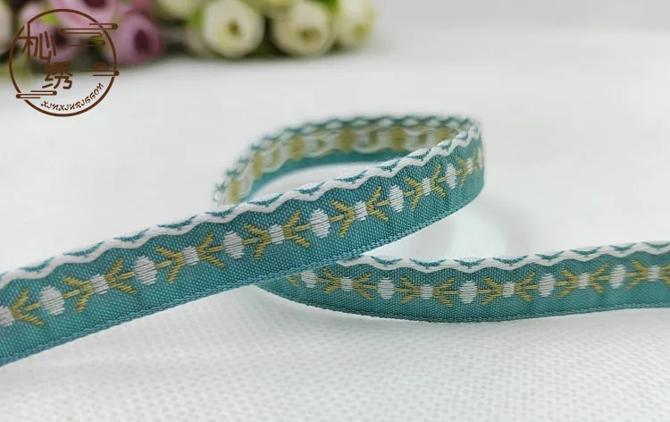 10Yards 11mm Flower Embroidered Lace Trim Ribbon Korea Fabric for Apparel Clothes Accessories Handmade Sewing DIY Crafts