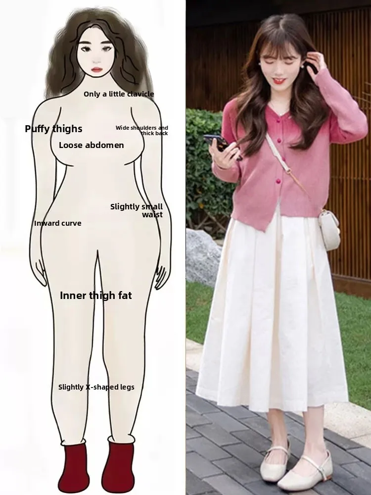 

plus Size Autumn Tea System Little Fragrance Wind Irregular Sweater Coat Half Skirt Two Piece Set High Waist Korean Style