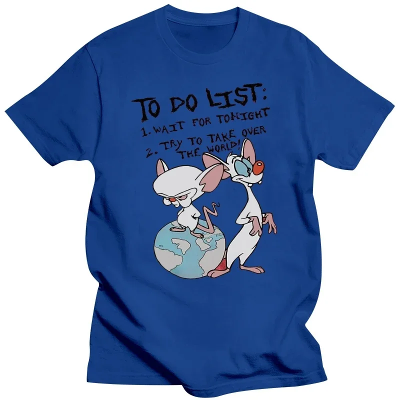 Pinky And The Brain To Do List T-Shirt TEE Shirt Cotton Customize anime clothes new in tops & tees heavyweight Male Cartoon