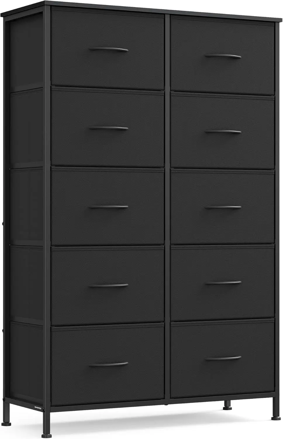 

Dresser for Bedroom with 10 Drawers, Steel and MDF Storage Organizer for Closet and Entryway, Rustic Brown Ink Black