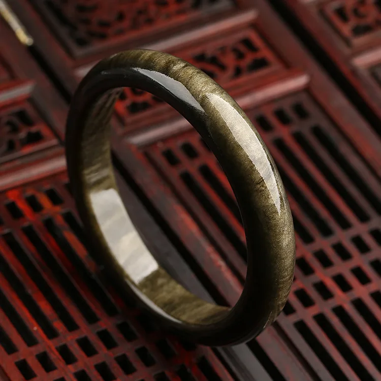 

Браслет из премиального золотистого обсидиана, гладкий полированный дизайн, ретро-этнический стиль, энергетический камень, для мужчин и женщин, изысканное ювелирное изделие