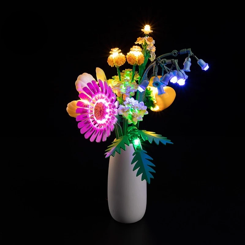 Conjunto de luz LED adequado para LEGO Petite Sunny Bouquet 10347 Os blocos de construção da coleção botânica não incluem o modelo de tijolos