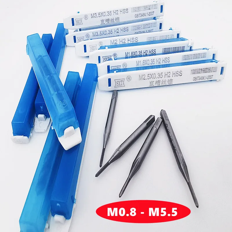 1pcs W6542 HSS mini right hand tap straight slot machine tap M0.8-M5.5, used for internal thread tapping tools for machine use