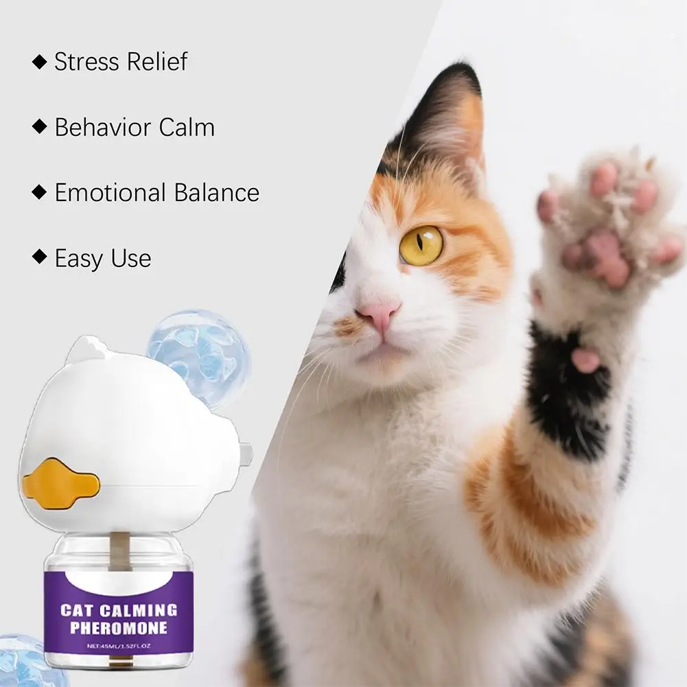 Plug-In Pheromone Diffuser For Cats Relieve Anxiety Reduce Scratching And Disorderly Urination Behavior 30-Day Calming Spray