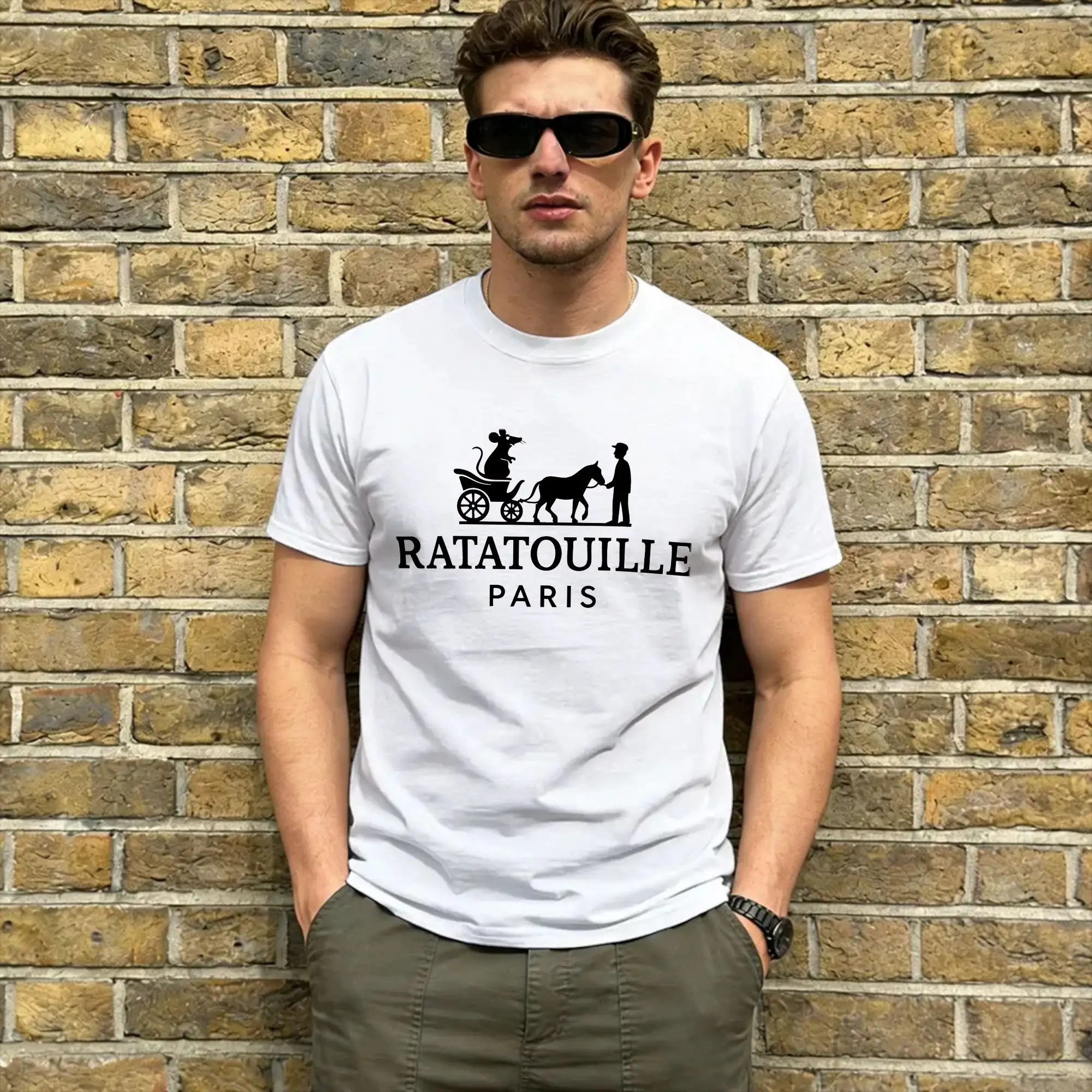 Ratatouilles  T-Shirts Men  Funny Pure Cotton Tees Round Collar Short Sleeve T Shirt Gift Idea Tops