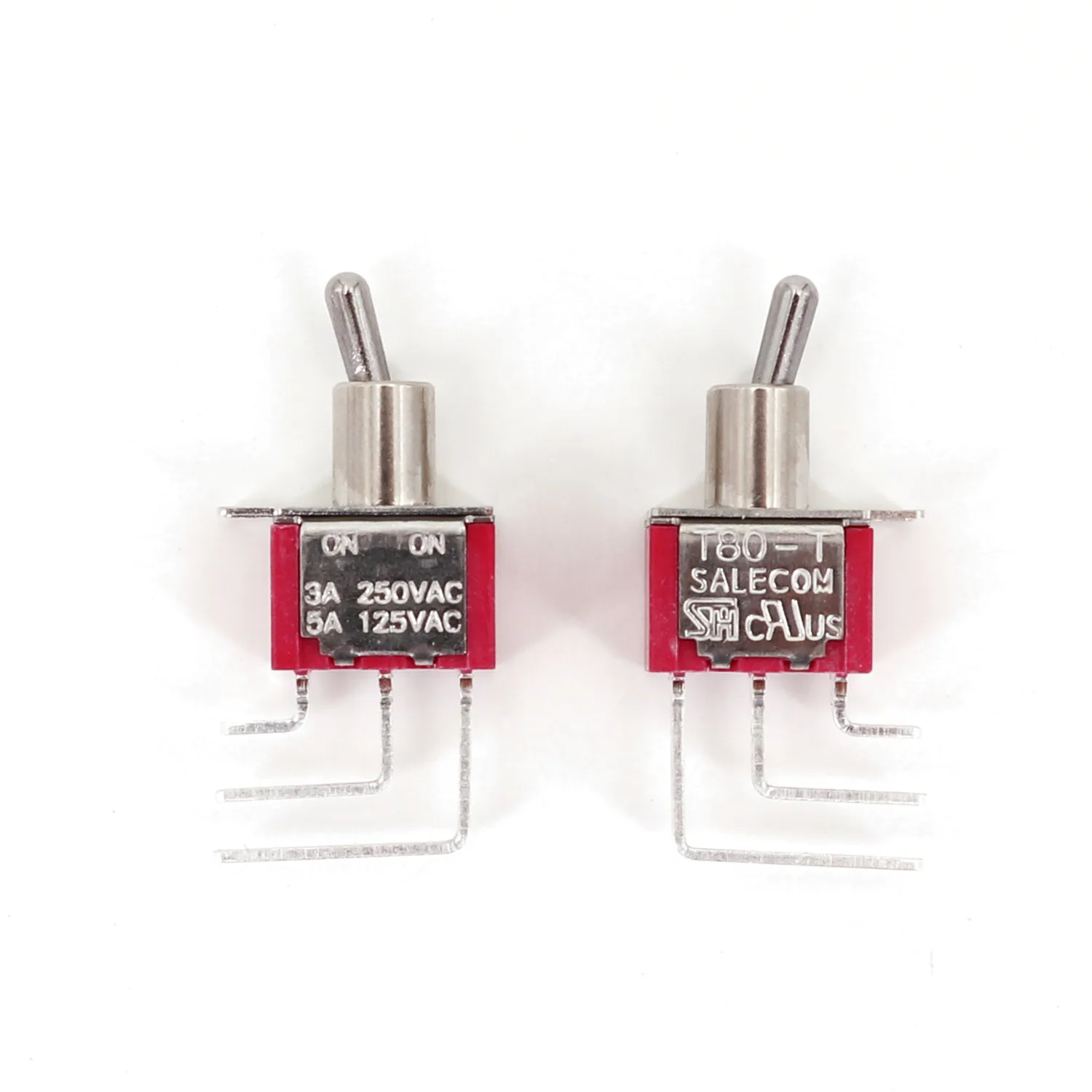 5Pcs Salecom T80-T 3Pin SPDT Right Angled PCB Mount Mini Toggle Switch 5A/125VAC