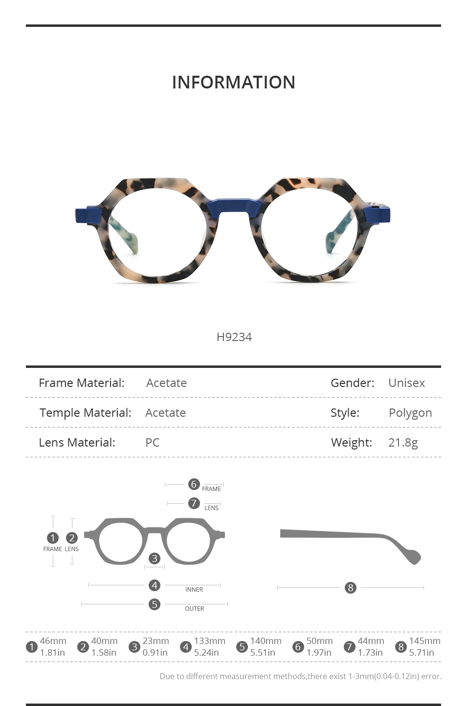 HEPIDEM Acetat Brille Rahmen Frauen Marke Designer runde Nerd Brille neue Männer dicke japanische handgemachte große Brille 9233 – Detail 25