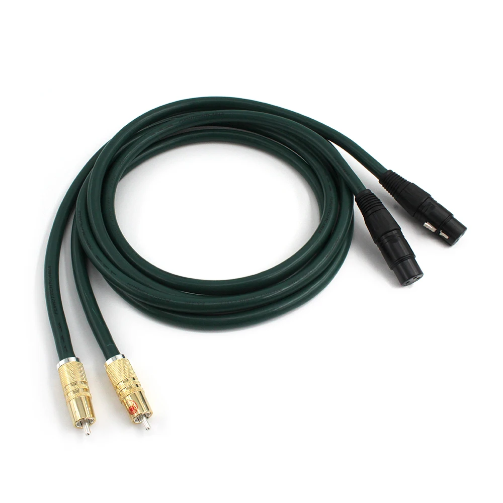 Pair Rhodium Plated RCA to XLR Female Balacned Interconnect Cable 3pin XLR to RCA Audio Cable with furukawa FA-220