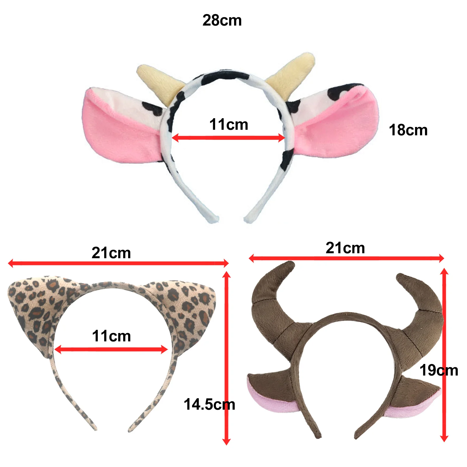 Kid Cow Costume Set Tutu Skirt Ears Headband Bow Tie Tail Props Fancy Dress Party Halloween Christmas Cosplay Accessories