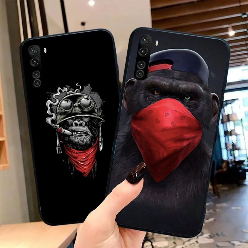 Monkey Orangutan Smart Phone Case for OPPO Find X5 X3 X2 A93 Reno 8 7 Pro A74 A72 A53 Black Soft Phone Cover Funda