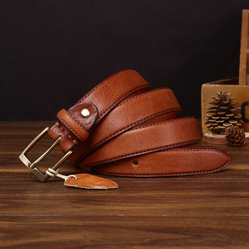 

Men's fashion double-sided genuine leather belt first layer cowhide versatile jeans belt