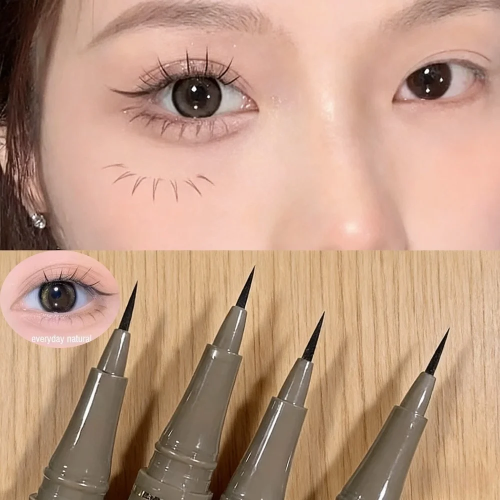 Eyeliner liquide imperméable 4 couleurs pointe ultra fine maquillage coréen longue durée facile pour les débutants noir brun thé froid marron