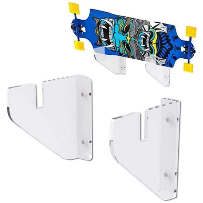 Hot 2Pcs Skateboard Lagerung Display Rack, Unsichtbare Klare Acryl Wand Halterung Display Skateboard Halterungen Für Snowboarden