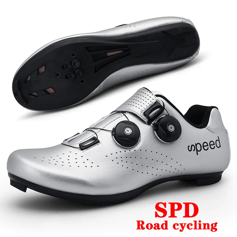 New Cycling Shoes Men SPD With Lock Road Bike Racing Sports Shoes Outdoor Mountain MTB Pedal Bicycle Sports Shoes Men 37-47#