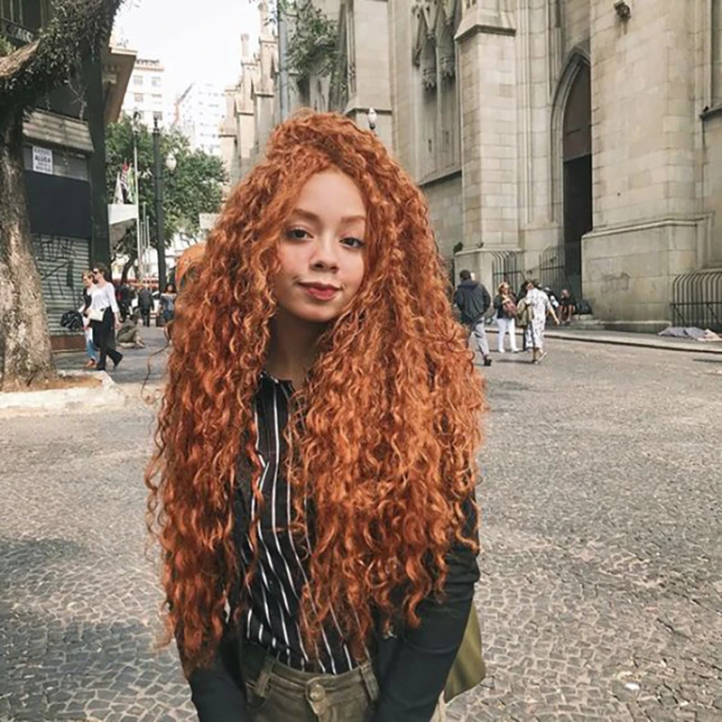 Orange Ginger Lace Front Wig Human Hair 30 Inch Curly Lace Front Human Hair Wig Deep Water Wave 13X4 13X6 Hd Lace Frontal Wigs