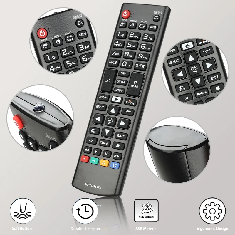 Control Remoto AKB74475479 Compatible con Televisores LG 32LW340C 39LB570V 39LB5800 39LN575S 42LB5700 42LB570V 42LB5800 42LB580V