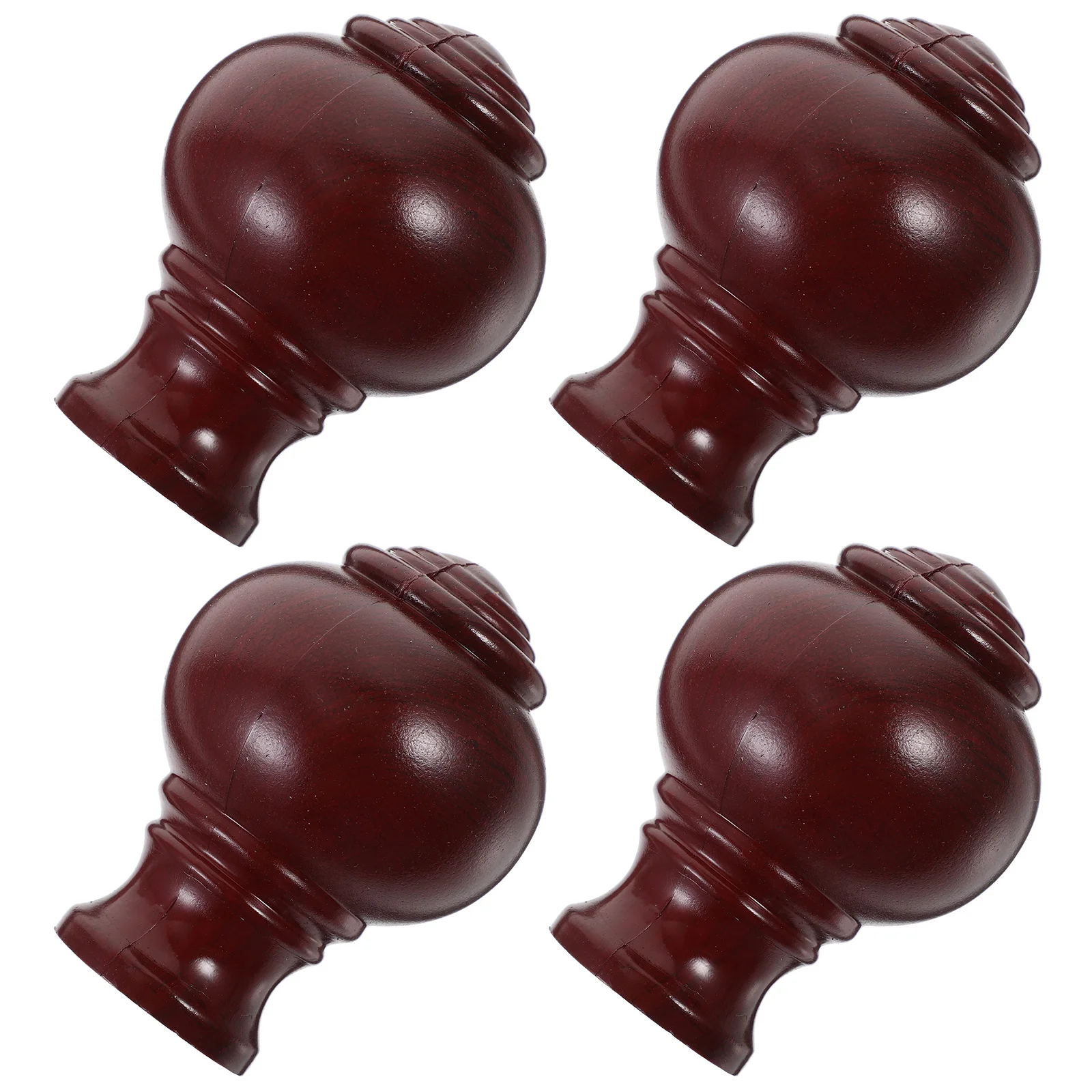 

4Pcs Plastic Curtain Rod Finials Easy Install Decorative Ends Home Accessories Curtain Finials Rod Final