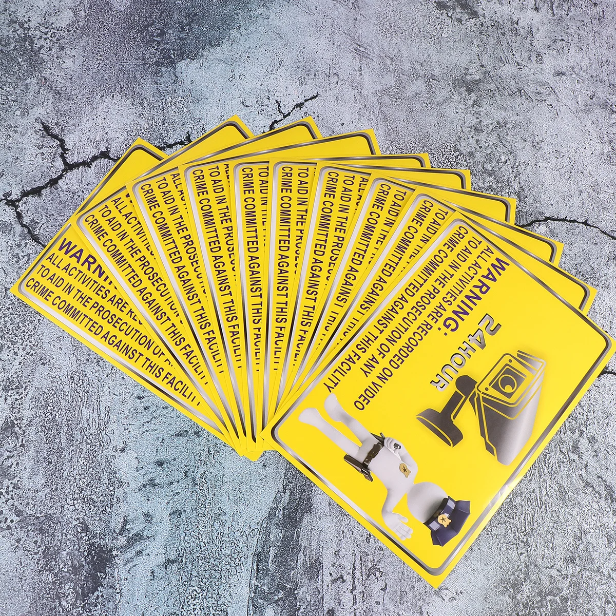 

5pcs Surveillance Monitor Warning Sticker Heavy Duty Waterproof For Car Body Outdoor Indoor Use Self-Adhesive Safety Sign