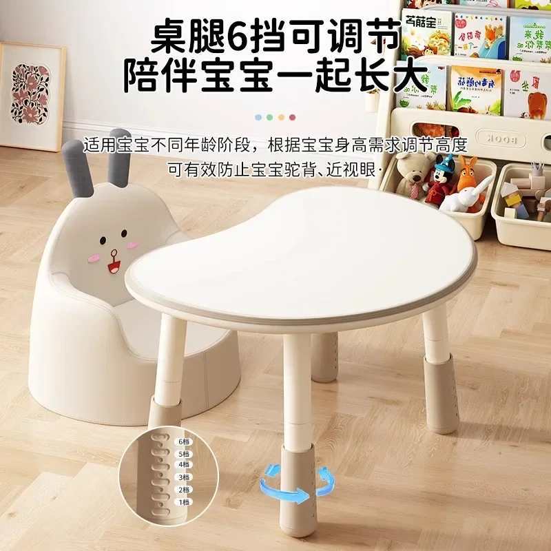 AOLIVIYA Modern Nordic Children Study Desk With Home School Bookshelf Integrated Chair Set Writing Table For Kids Minimalist Fur view 4