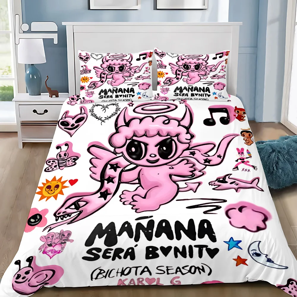 Duvet Cover Pillowcase Bedding Set Lovely Karol G Manana Adult BoyGirl Bedroom Decoration Children Gift Single Double Large Size