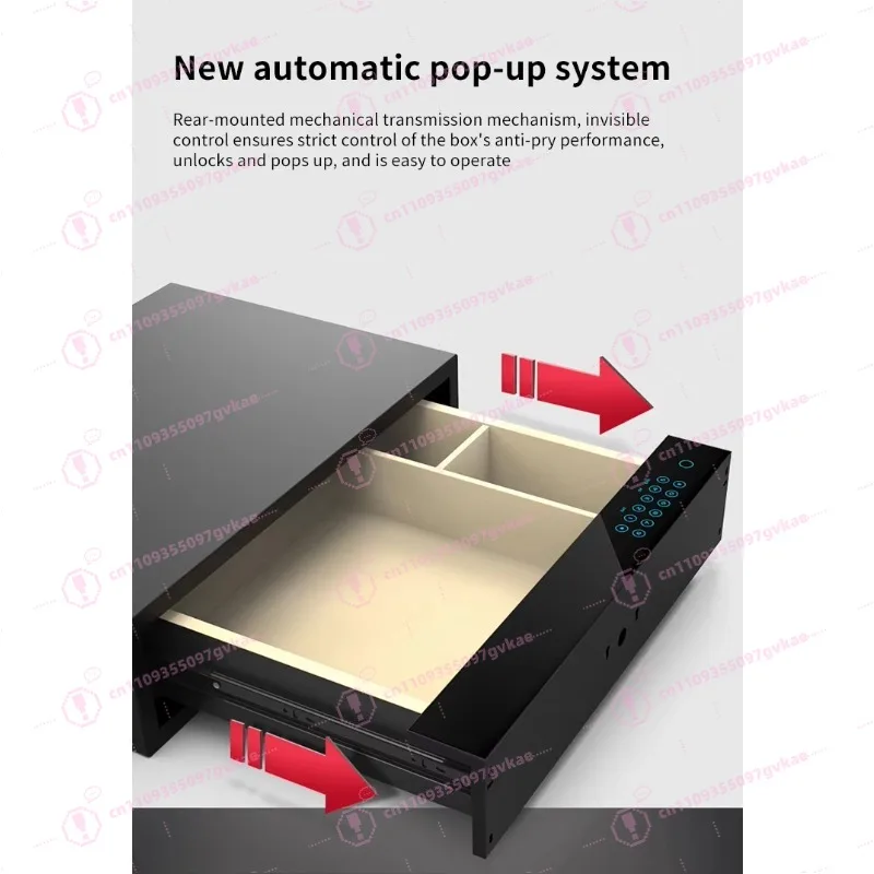 Luxury Leather Hidden Drawer Safe Fingerprint Password Security Box for Cash Jewelry Home Storage