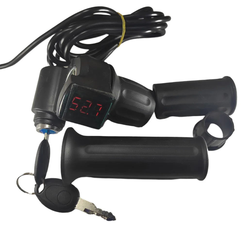 

12v-84v Electric Bicycle Speed Control Throttle Handle With Digital Display Lock Twist Throttle Accelerator for Scooter Dropship