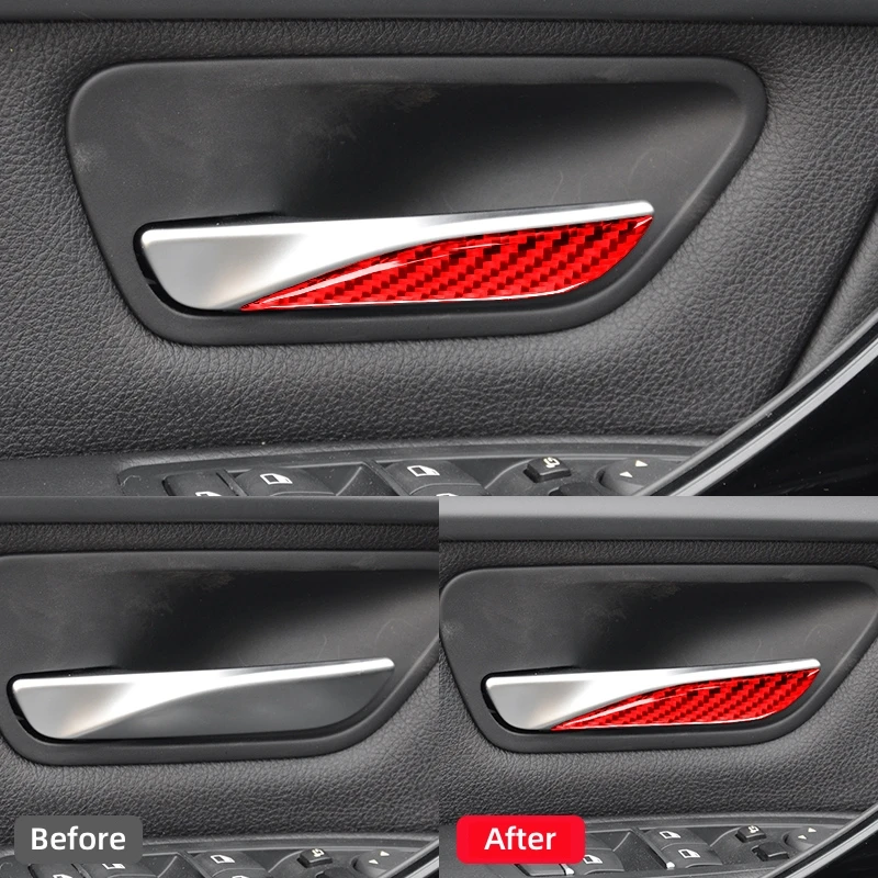 For BMW 3 Series F30 2013-2018 Accessories Carbon Fiber Interior Car Interior Door Handle Decoration Cover Trim Frame Stickers - Image 6