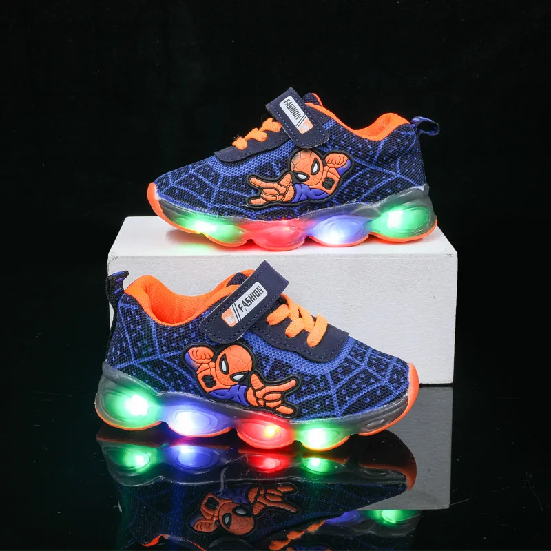 

Disney's New Light-up Spider-Man Boys' Sneakers Fashion Cartoon Light-up Light Shoes Non-slip Soft-soled Single Shoes