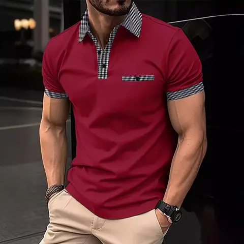 Cross-border Summer Fast-selling Amazon Men's Short-sleeved POLO Shirts Button-down Color Men's Sports POLO Shirts