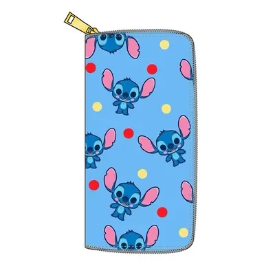 Disney Stitch lady Dumbo coin bag Pu princess handbag long zipper wallet Mermaid  cartoon card holder