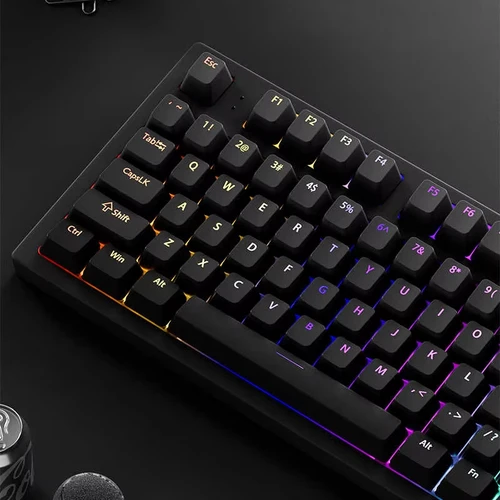 Imagen 2 del producto 126 teclas negro personalizado doble disparo brillo a través de teclas RGB retroiluminado PBT teclas perfil Cherry para interruptores MX teclado para juegos