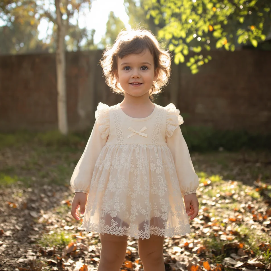 

Sanlutoz Long Sleeve Autumn Baby Girls Bodysuits Princess Cute Lace Infants Clothing with Headband