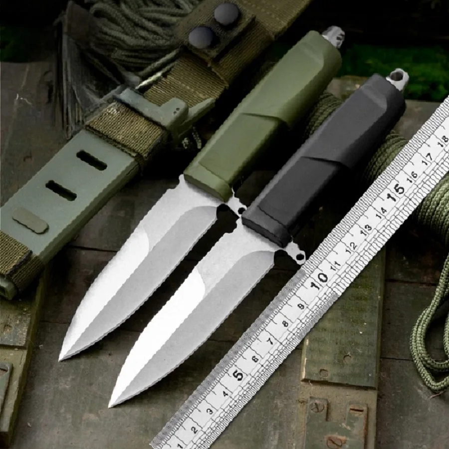 1pc，Outdoor High hardness knife, extreme force straight knife, multi-function camping fruit knife, survival knife, hunting knife